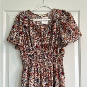 Easel Maxi Dress in Red and Turquoise